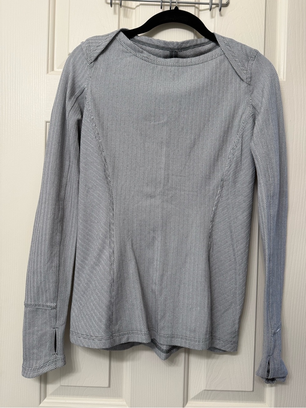Lululemon Light Gray Herringbone Rulu Long-Sleeve Women's